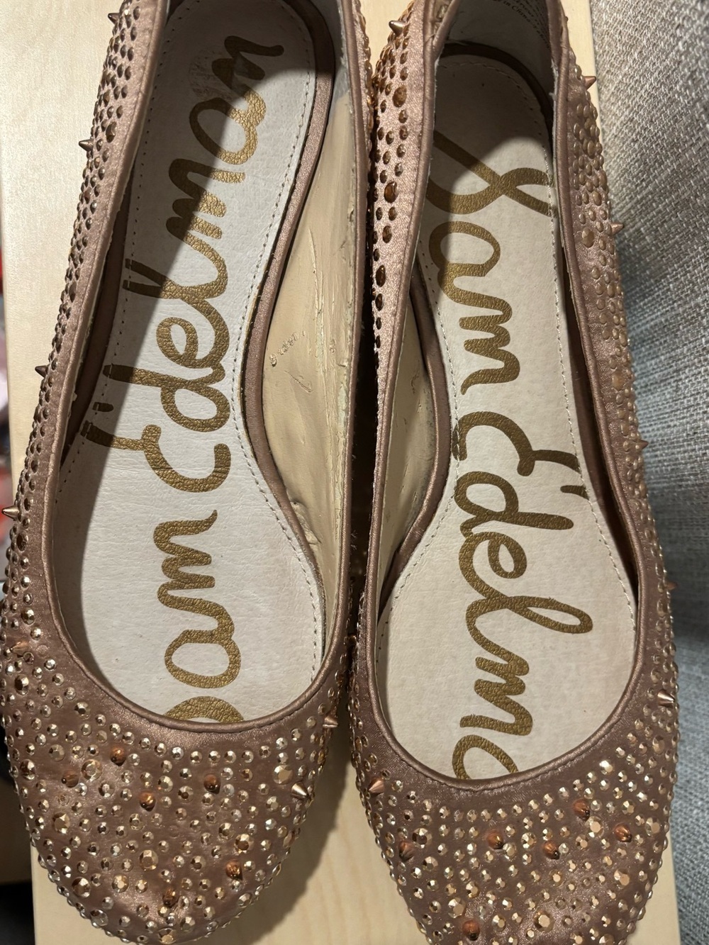 Sam Edelman Rose Gold Studded Ballet Flats